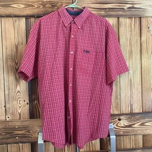 mens xl chaps button down shirt short sleeve